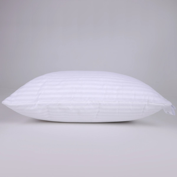 Фото - Подушка стандартна MirSon шовкова №0126 Сolor Fun Line 17-0605 Stripe White Silk середня 50х70 (2200010864939)