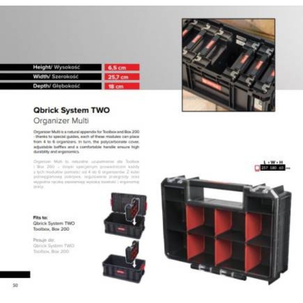 Фото - Ящик для інструментів Milwaukee QBRICK SYSTEM TWO ORGANAIZER MULTI (ORGQMULTICZAPG001)