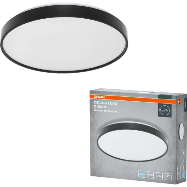 Фото - Світлодіодний світильник Osram CEILING LUXO 24Вт 6500К Black (4099854651281)
