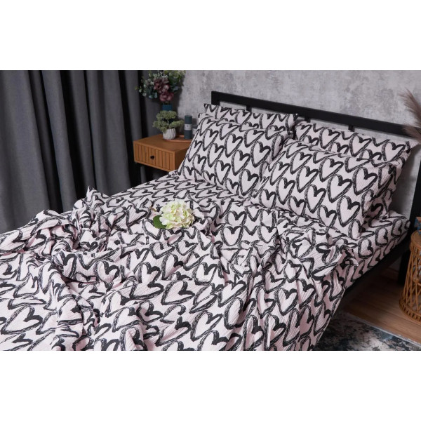 Фото - Комплект постільної білизни Moon&Star Жатка Pink Love King Size 220x240 (MS-820001916)