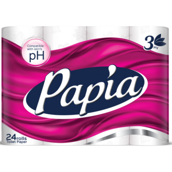 Фото - Туалетний папір Papia 3-х шаровий 24 шт. (8690536010059)
