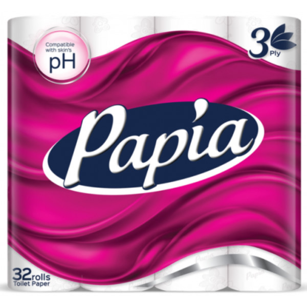Фото - Туалетний папір Papia 3-х шаровий 32 шт. (8690536010066)