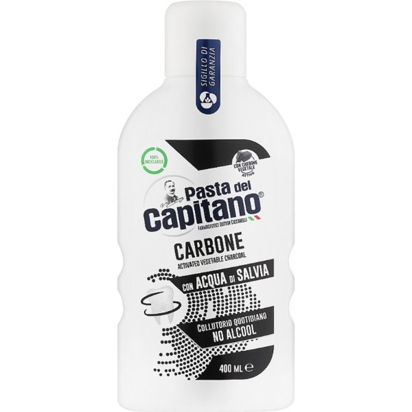 Фото - Ополіскувач для порожнини рота Pasta Del Capitano Carbone 400 мл (PMWC400)