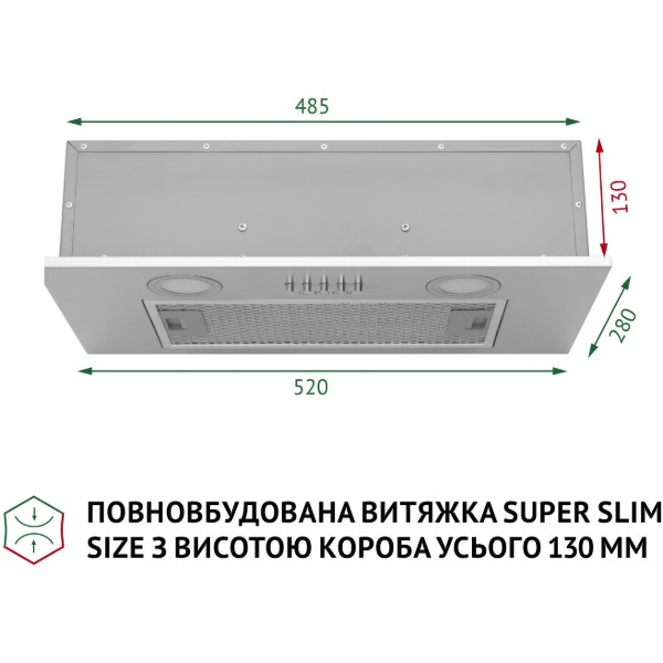 Фото - Витяжка вбудована Perfelli BI 5252 I 700 LED