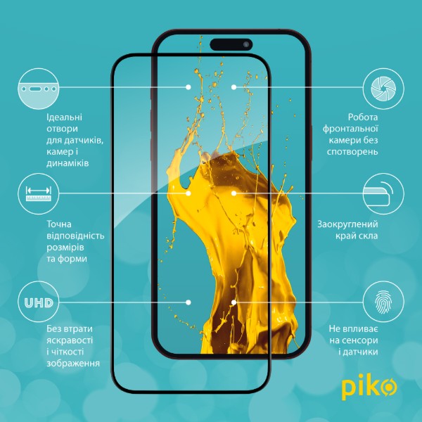 Фото - Защитное стекло для смартфона Piko Full Glue for Apple iPhone 15 Pro Max (1283126575488)