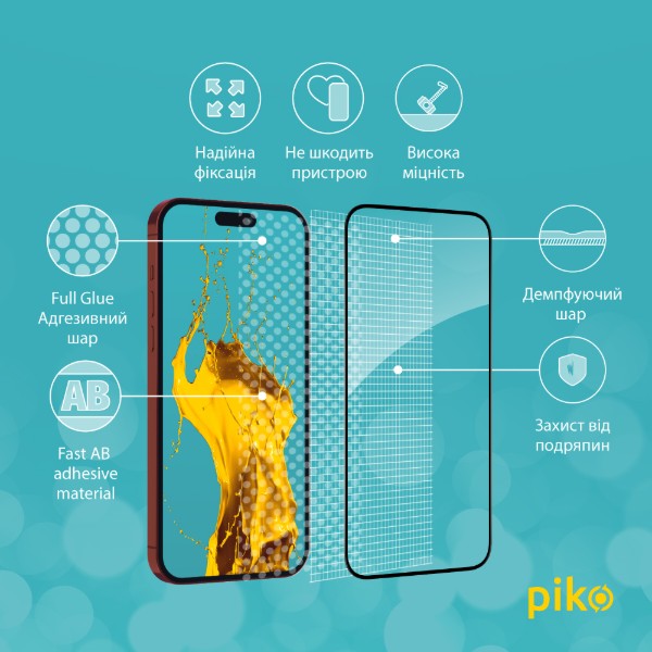 Фото - Защитное стекло для смартфона Piko Full Glue for Apple iPhone 15 Pro Max (1283126575488)