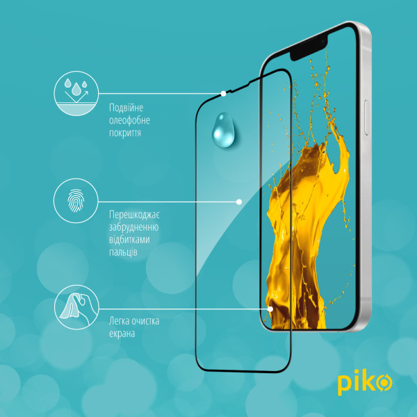 Фото - Захисне скло для смартфону Piko 9H for Apple iPhone 16E / 13 / 13 Pro / 14 / 16e Black (1283126614293