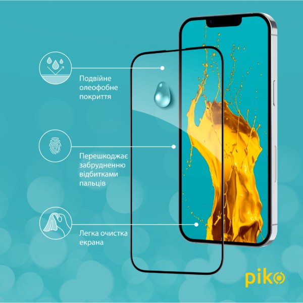 Фото - Захисне скло для смартфону Piko 9H for Apple iPhone 17e / 13 / 13 Pro / 14 / 16e Black (1283126636974)