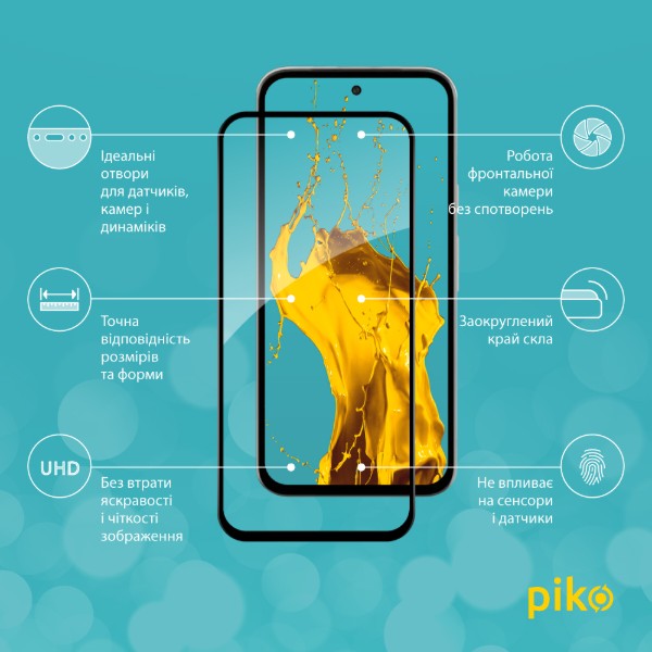 Фото - Защитное стекло для смартфона Piko 9H for Google Pixel 8a Black (1283126625350)
