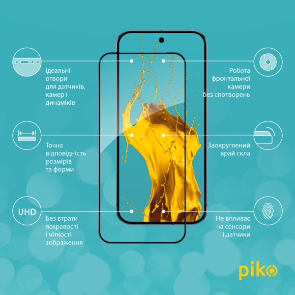 Фото - Захисне скло для смартфону Piko 9H for Google Pixel 9 Pro XL / Pixel 10 Pro XL Black (1283126625251)