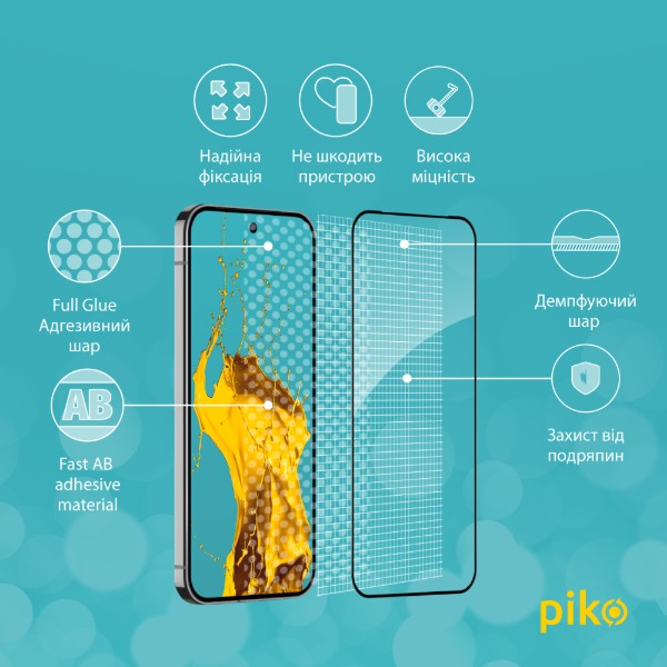Фото - Захисне скло для смартфону Piko 9H for Google Pixel 9 Pro XL / Pixel 10 Pro XL Black (1283126625251)