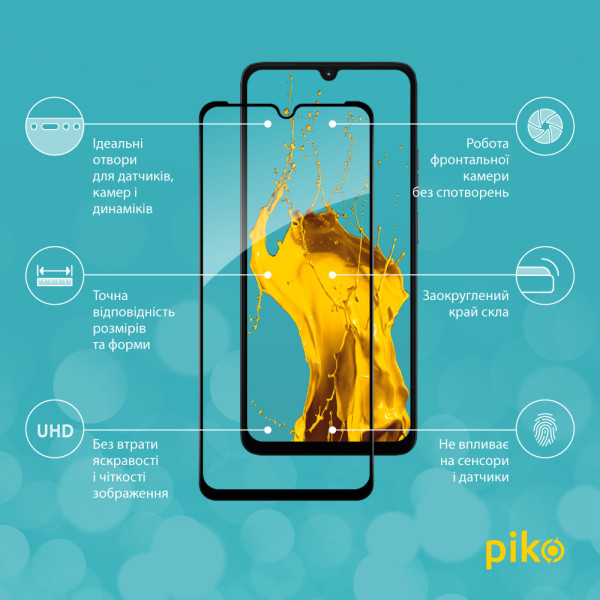 Фото - Захисне скло для смартфону Piko 9H for Moto G06 Power / G06 Black (1283126631047)