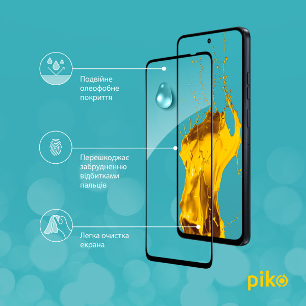 Фото - Захисне скло для смартфону Piko 9H for Motorola G67 Power 5G / G36 / G57 Power / G57 Black (1283126634987)
