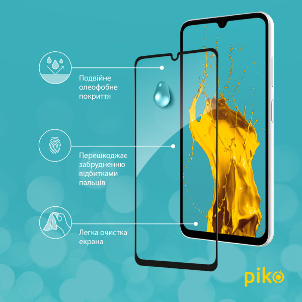 Фото - Захисне скло для смартфону Piko 9H for Samsung Galaxy A07 Black (1283126623806)