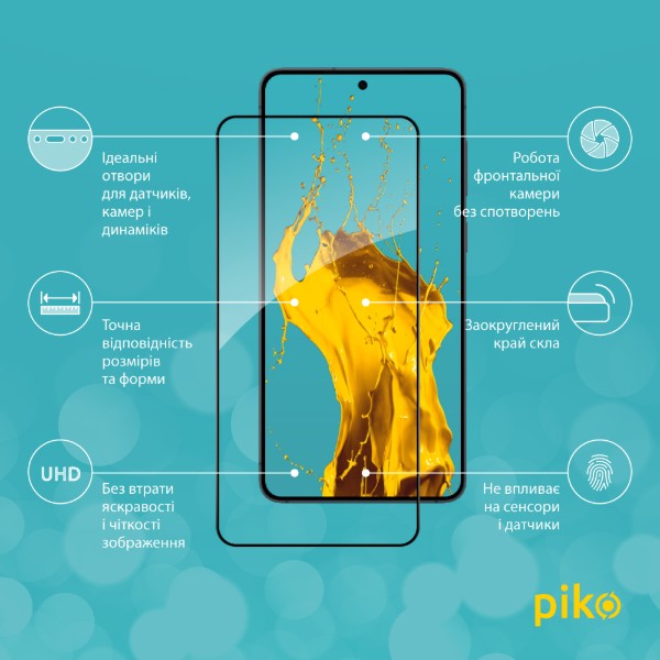 Фото - Защитное стекло для смартфона Piko 9H for Samsung Galaxy S25 Edge Black (1283126630163)