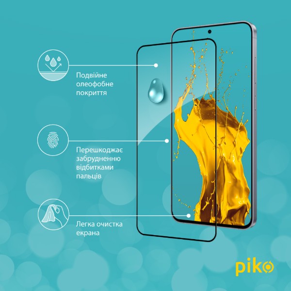 Фото - Захисне скло для смартфону Piko 9H for Samsung Galaxy S25 FE Black (1283126630125)