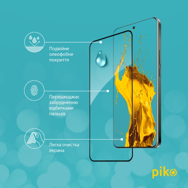 Фото - Захисне скло для смартфону Piko 9H for Xiaomi 15 Pro Black (1283126625459)