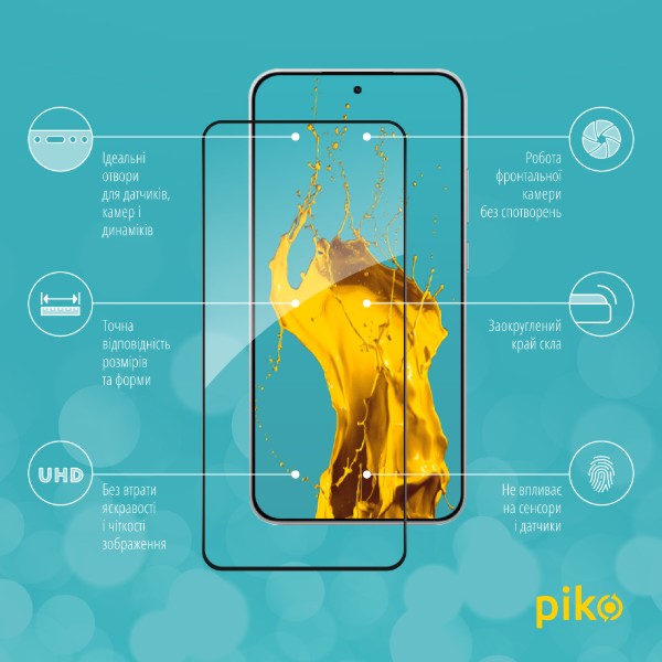 Фото - Захисне скло для смартфону Piko 9H for Xiaomi POCO F7 Black (1283126624018)