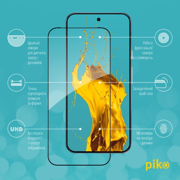 Фото - Захисне скло для смартфона Piko 9H for Google Pixel 9 Pro / Pixel 9 Black (1283126620515)