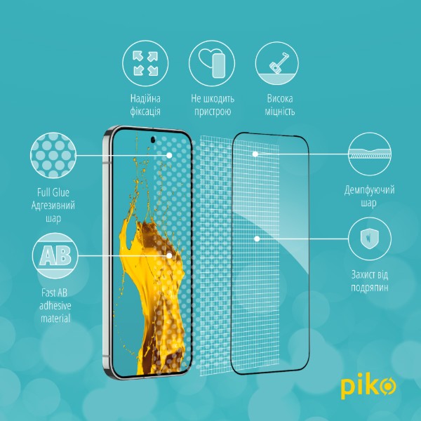 Фото - Захисне скло для смартфона Piko 9H for Google Pixel 9 Pro / Pixel 9 Black (1283126620515)
