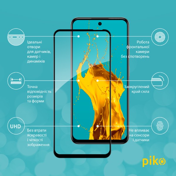 Фото - Защитное стекло для смартфона Piko 9H for Infinix Hot 50i / Hot 50 5G / Smart 9 Black (1283126607097)