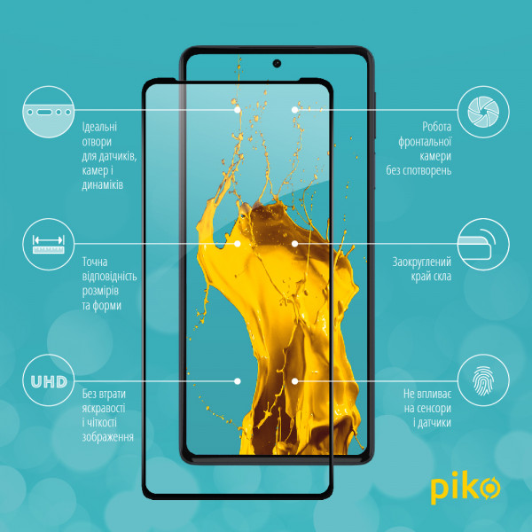 Фото - Захисне скло для смартфону Piko Full Glue for MOTO EDGE 30 Pro 5G Black (1283126528583)