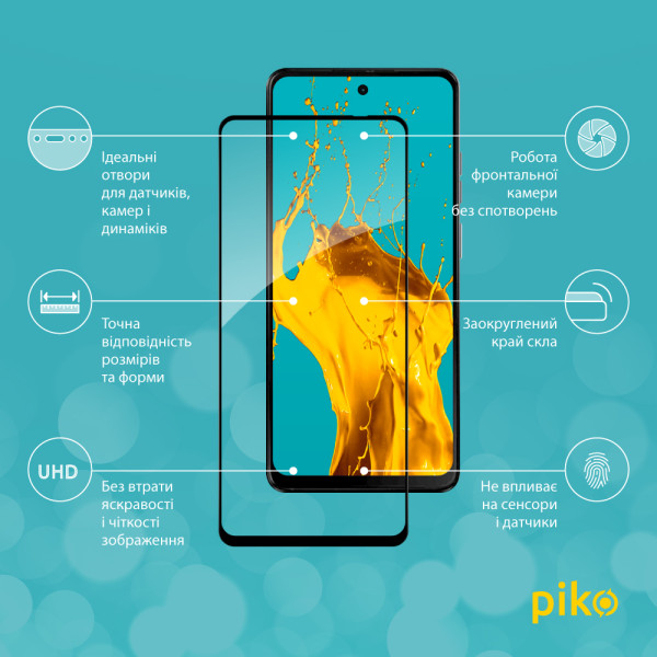 Фото - Защитное стекло для смартфона Piko 9H for Motorola G04 / G04s Black (1283126594281)