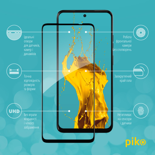 Фото - Захисне скло для смартфону Piko 9H for Moto G15 / G05 / G15 Power / E15 / G17 / G17 Power Black (1283126620546)