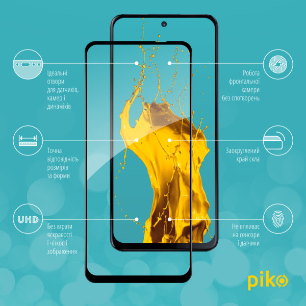 Фото - Защитное стекло для смартфона Piko 9H for Motorola G55 Black (1283126613234)