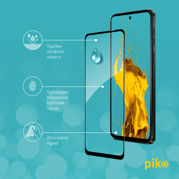 Фото - Защитное стекло для смартфона Piko 9H for Motorola G55 Black (1283126613234)