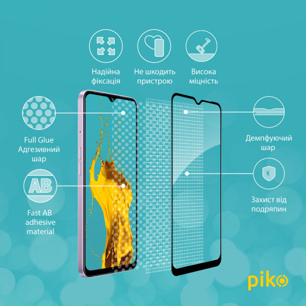 Фото - Захисне скло для смартфону Piko Full Glue for Oppo A58 (1283126565182)