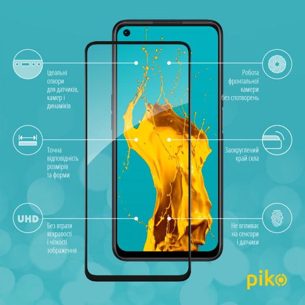 Фото - Захисне скло для смартфону Piko Full Glue for Oppo A76 4G Black (1283126528897)