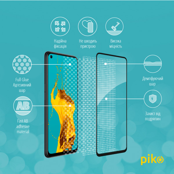 Фото - Захисне скло для смартфону Piko Full Glue for Oppo A76 4G Black (1283126528897)