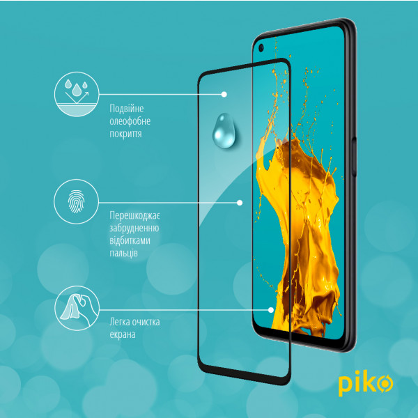 Фото - Захисне скло для смартфону Piko Full Glue for Oppo A76 4G Black (1283126528897)
