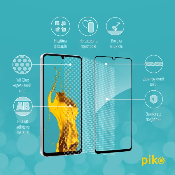 Фото - Захисне скло для смартфону Piko 9H for Samsung Galaxy A06 5G Black (1283126612992)