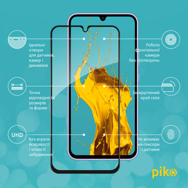 Фото - Захисне скло для смартфону Piko Full Glue for Samsung A34 5G (1283126559846)
