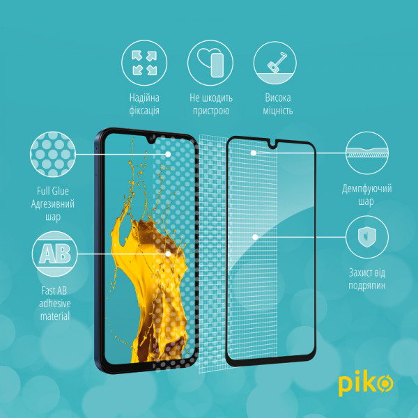 Фото - Захисне скло для смартфону Piko Full Glue for Samsung M15 Black (1283126591662)