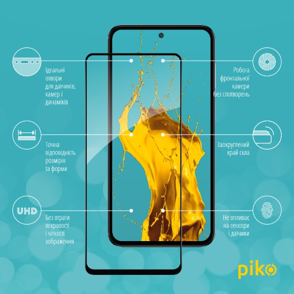 Фото - Защитное стекло для смартфона Piko 9H for Samsung Galaxy M35 / A35 Black (1283126593871)