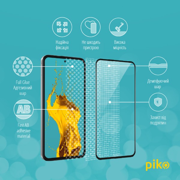 Фото - Защитное стекло для смартфона Piko 9H for Samsung Galaxy M35 / A35 Black (1283126593871)