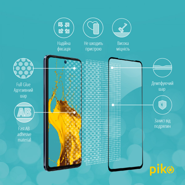 Фото - Захисне скло для смартфону Piko Full Glue for Tecno Camon 18 Premier Black (1283126529214)