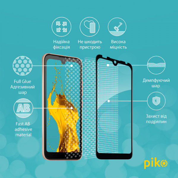 Фото - Захисне скло для смартфону Piko Full Glue for Tecno Pop 5 Go (1283126573385)