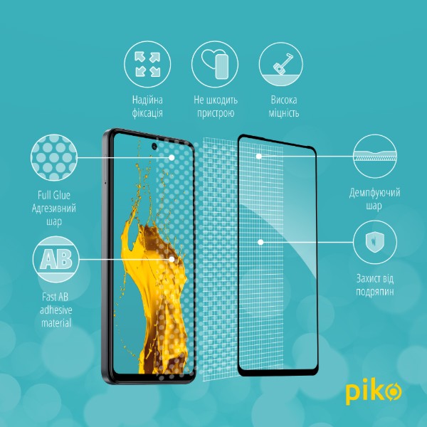 Фото - Защитное стекло для смартфона Piko Full Glue for Tecno Spark 20 Pro Black (1283126592423)