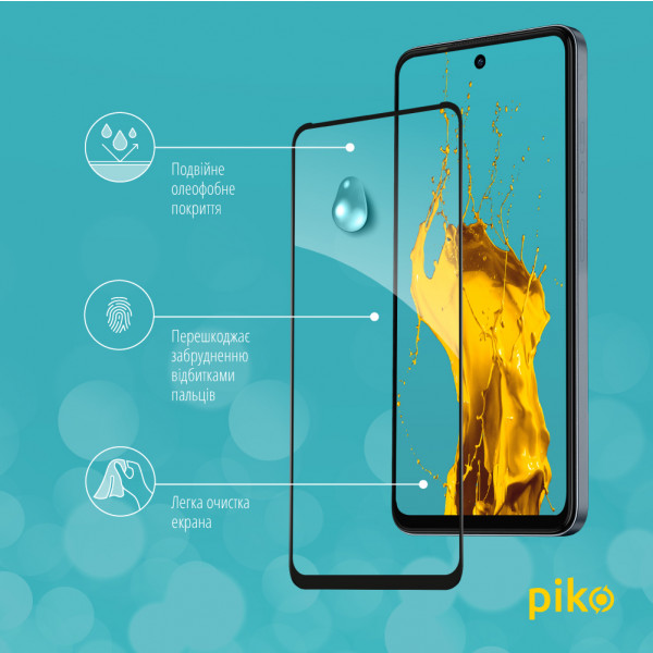 Фото - Защитное стекло для смартфона Piko Full Glue for Tecno Spark 20C Black Paper pack (1283126589089)
