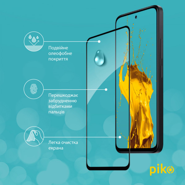 Фото - Защитное стекло для смартфона Piko Full Glue for Xiaomi Redmi 13 Black (1283126592942)