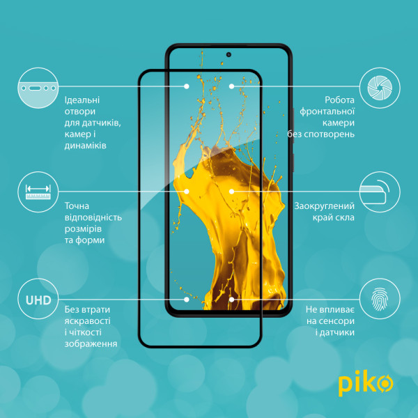 Фото - Защитное стекло для смартфона Piko Full Glue for Xiaomi Redmi Note 14 4G Black (1283126607202)