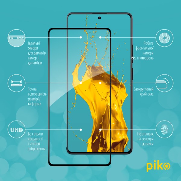 Фото - Захисне скло для смартфону Piko 9H for Xiaomi Redmi Note 14S 4G Black (1283126620843)
