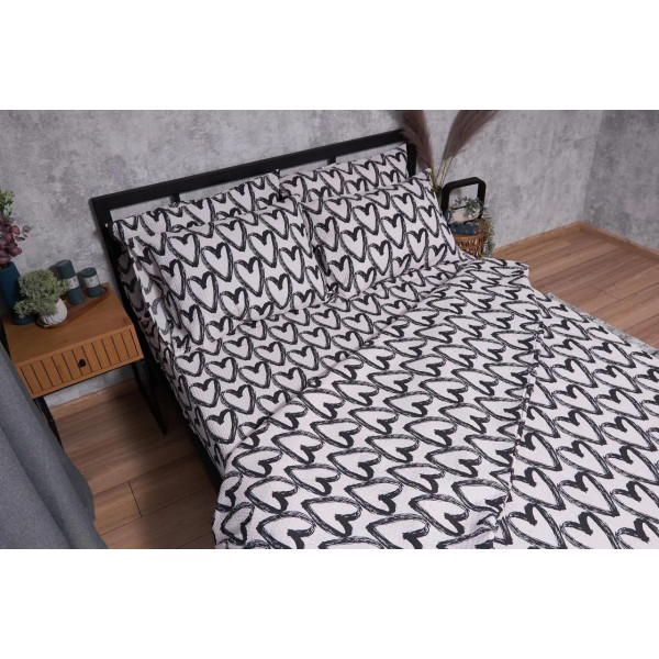 Фото - Комплект постільної білизни Moon&Star Жатка Pink Love King Size 220x240 (MS-820001915)