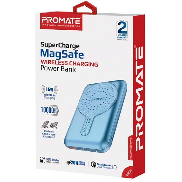 Фото - Батарея мобільна Promate powermag-10pro.blue 10000mAh