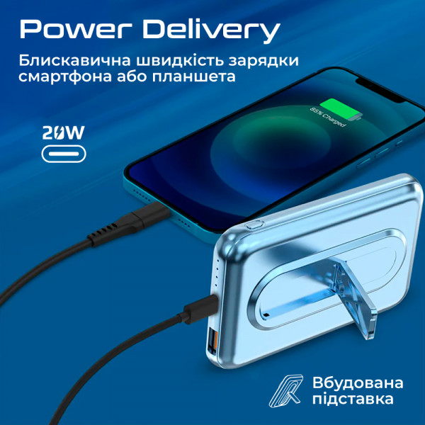 Фото - Батарея мобільна Promate powermag-10pro.blue 10000mAh