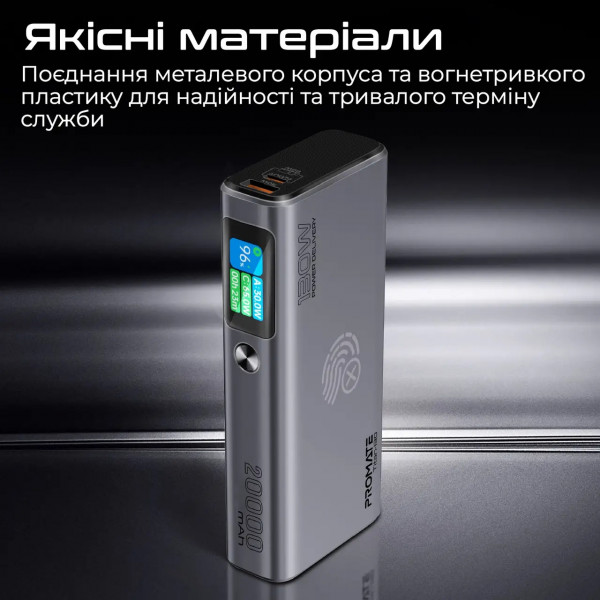 Фото - Батарея мобільна Promate Titan-130 20000 mAh 2xUSB-C PD USB-А QC3.0 (titan-130)